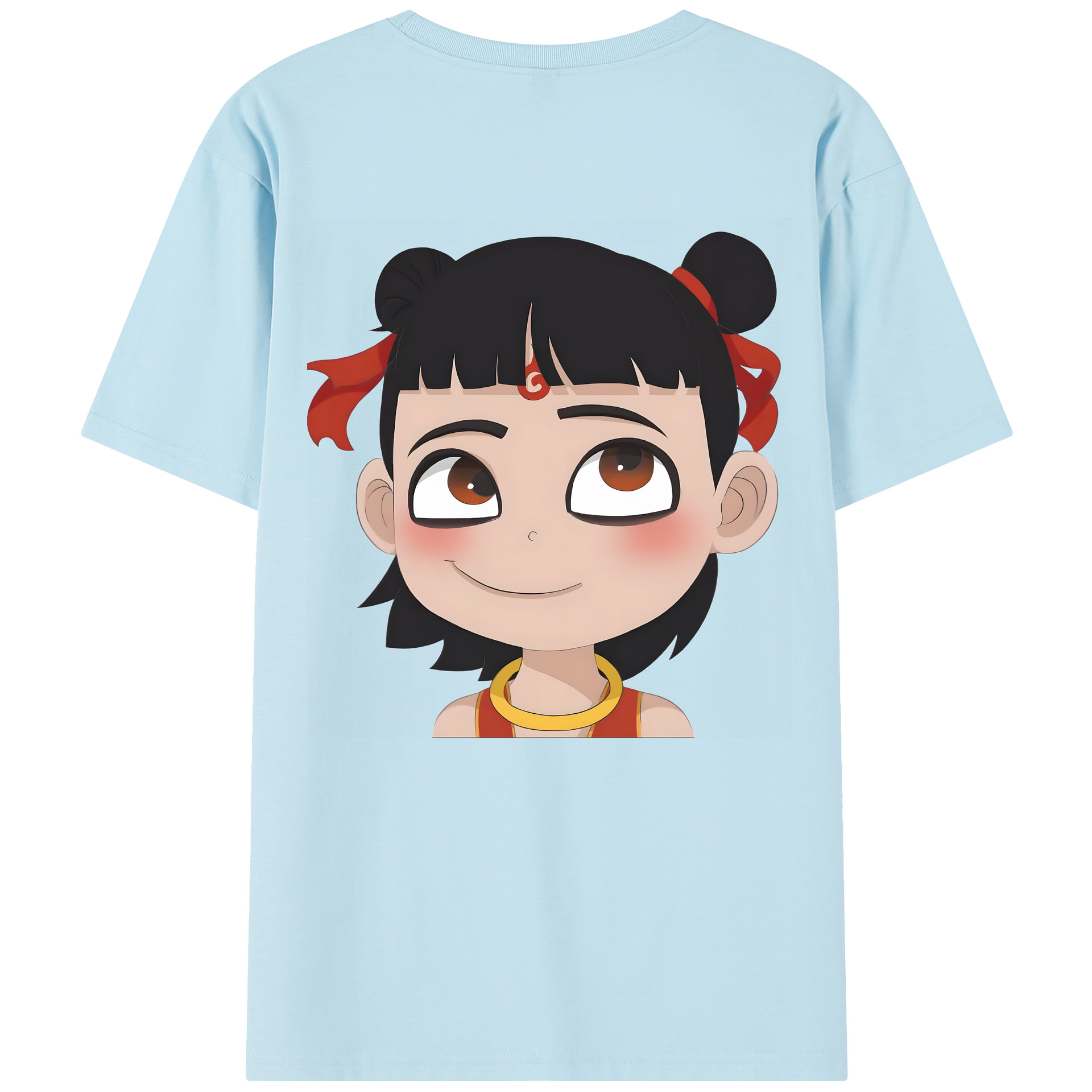 （画像用） Ne Zha 2 ナタ 魔童の大暴れ 綿100％半袖Tシャツ（背面プリント）